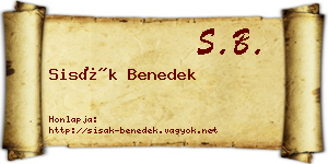 Sisák Benedek névjegykártya